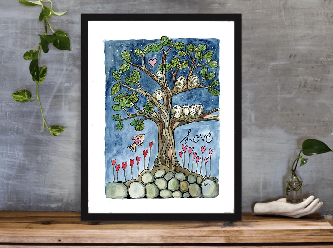 OWL PRINT 18/100 Love Owl