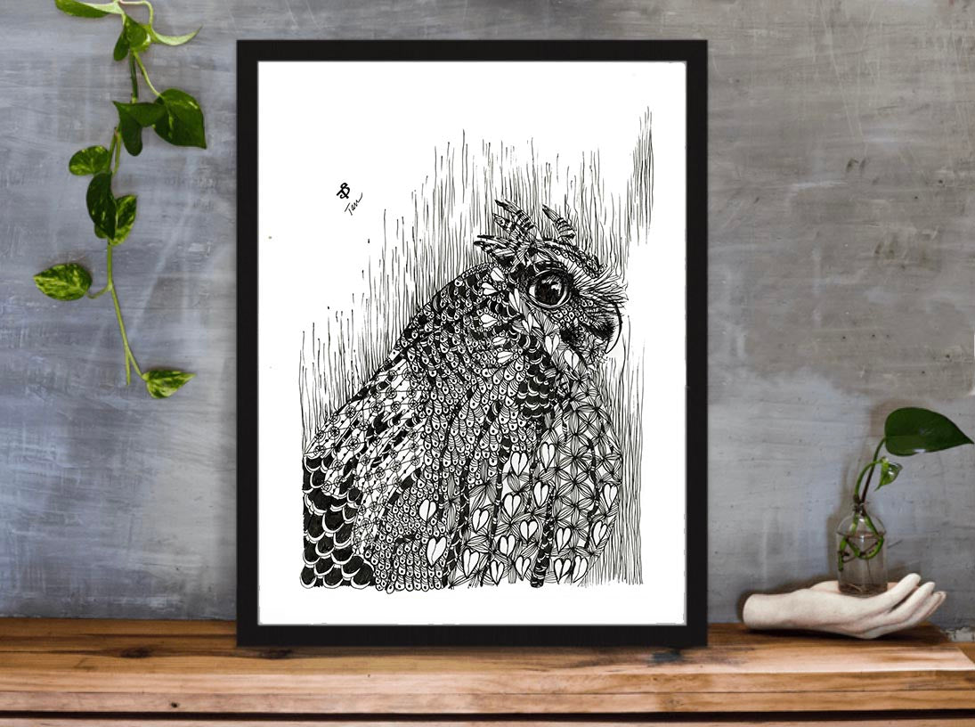 OWL PRINT 27/100 Pattern Owl