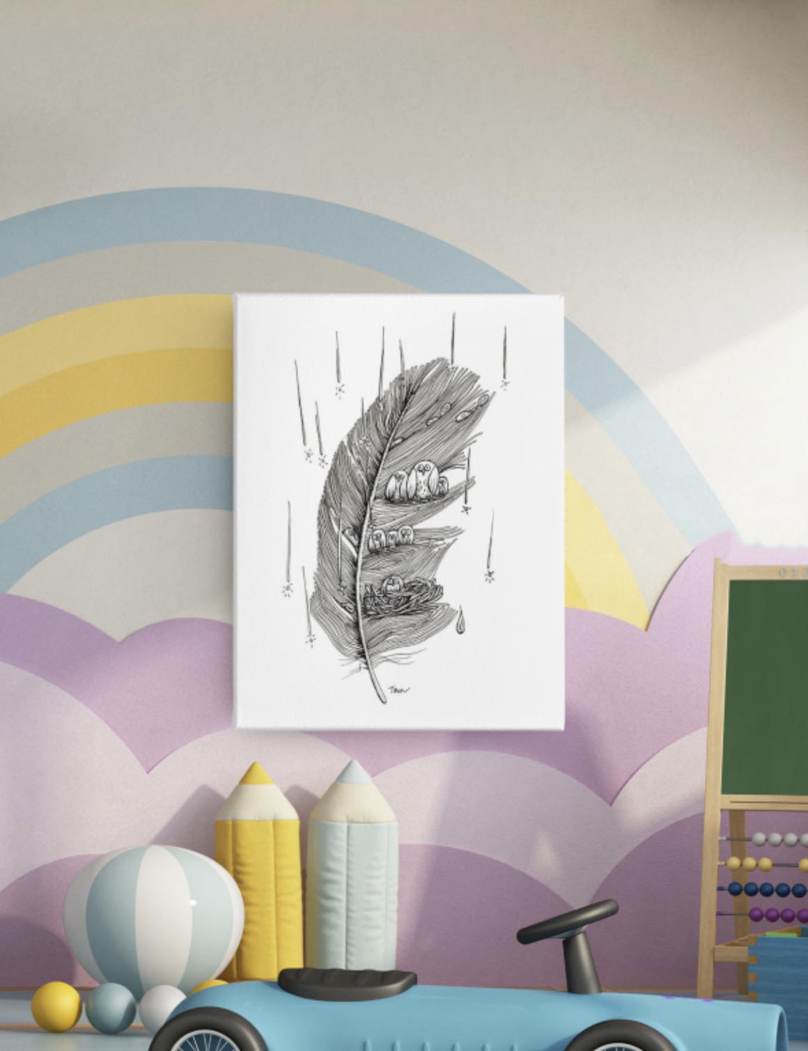 2/100 Owl Family (Feather In The Rain)