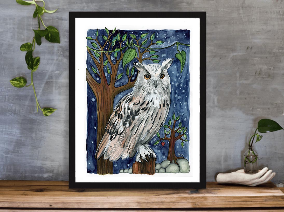 OWL PRINT 84/100 Bright eye Owl