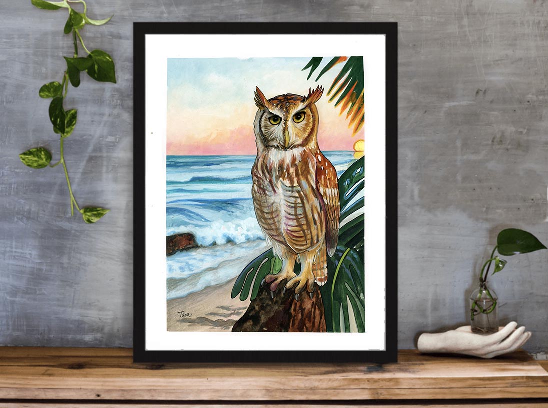 OWL Print 93/100 Beach Owl
