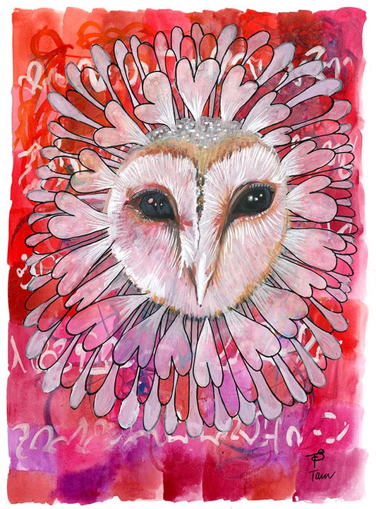 45/100 Floral Heart Owl