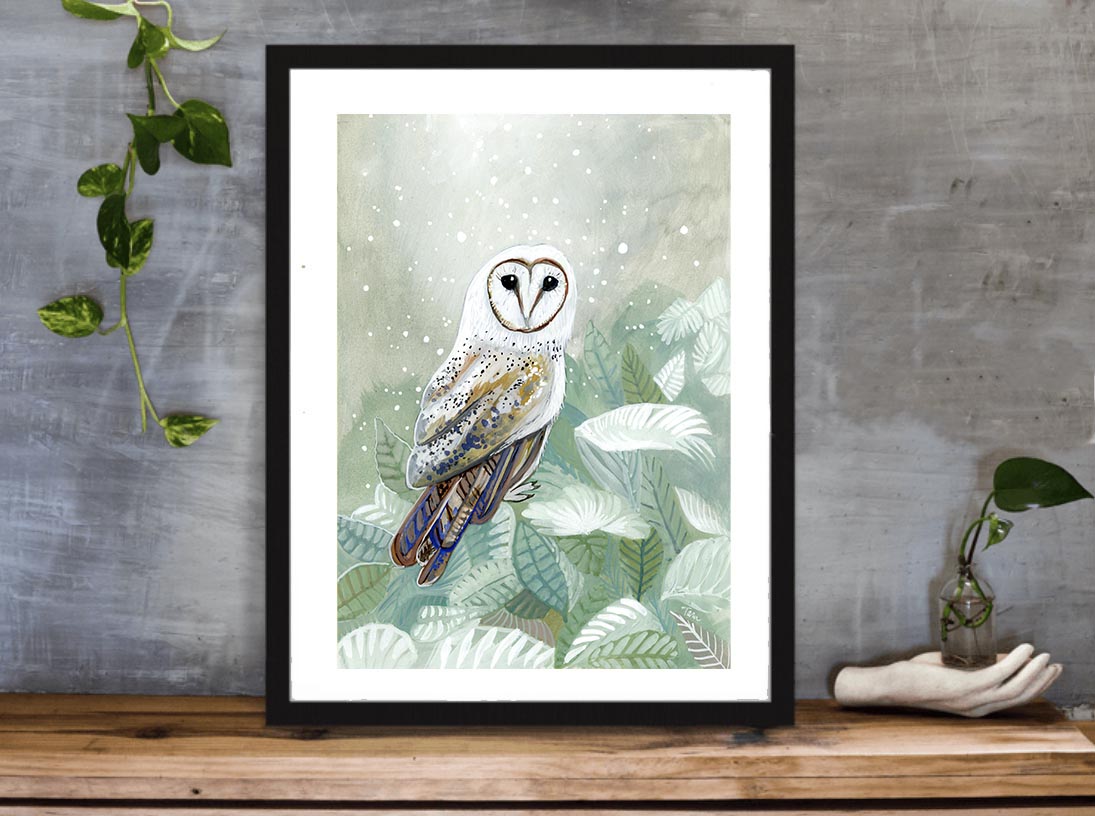 OWL PRINT 86/100 Sage snow Owl