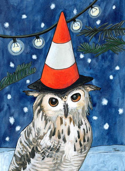 OWL PRINT 88/100 Traffic Cone Owl