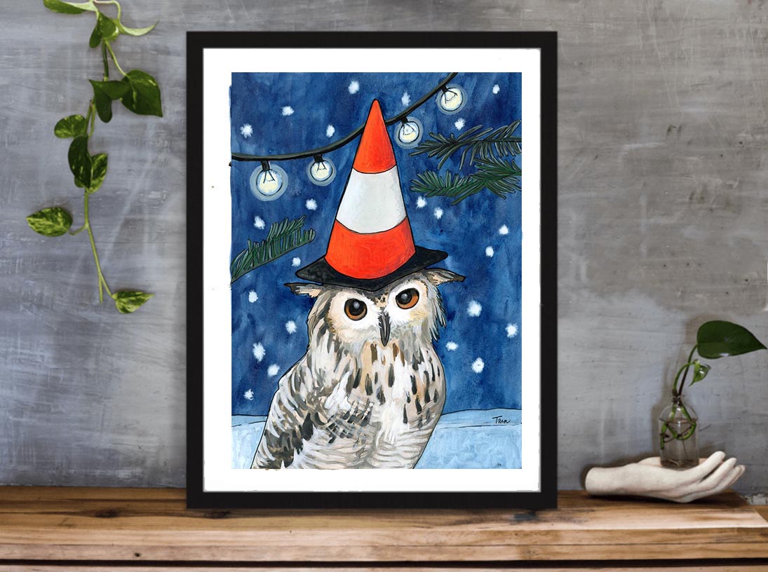 OWL PRINT 88/100 Traffic Cone Owl