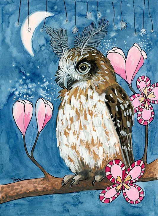 OWL PRINT 89/100 Night Tulip Owl