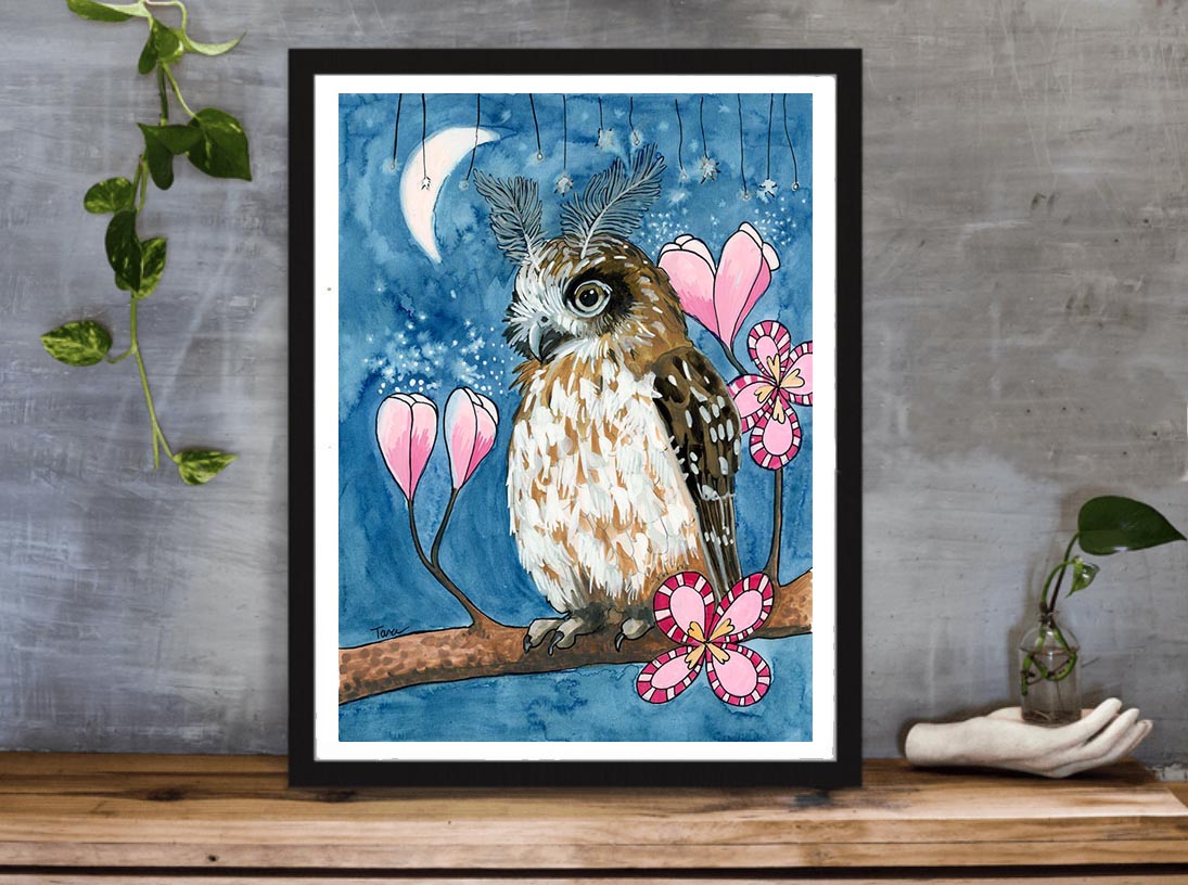 OWL PRINT 89/100 Night Tulip Owl