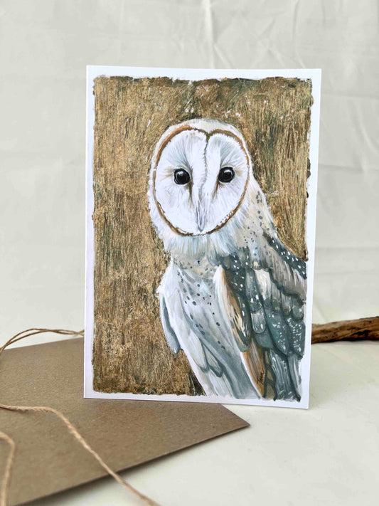 Gold Owl Greeting Card