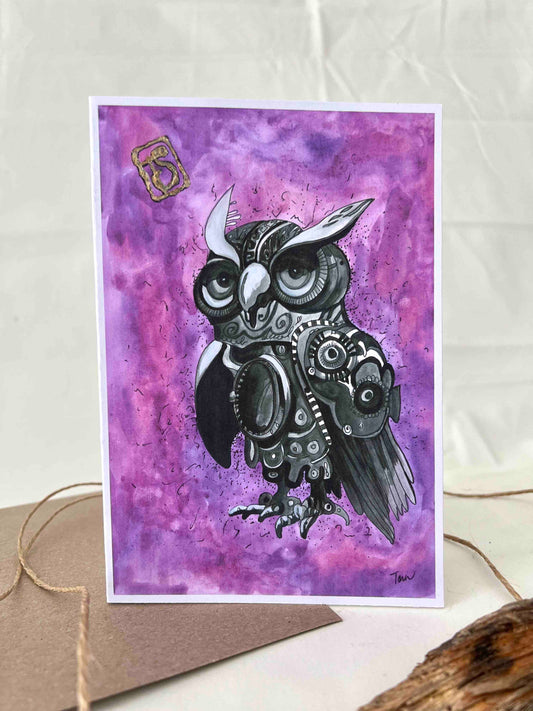 Steam Punk Owl Greeting Card