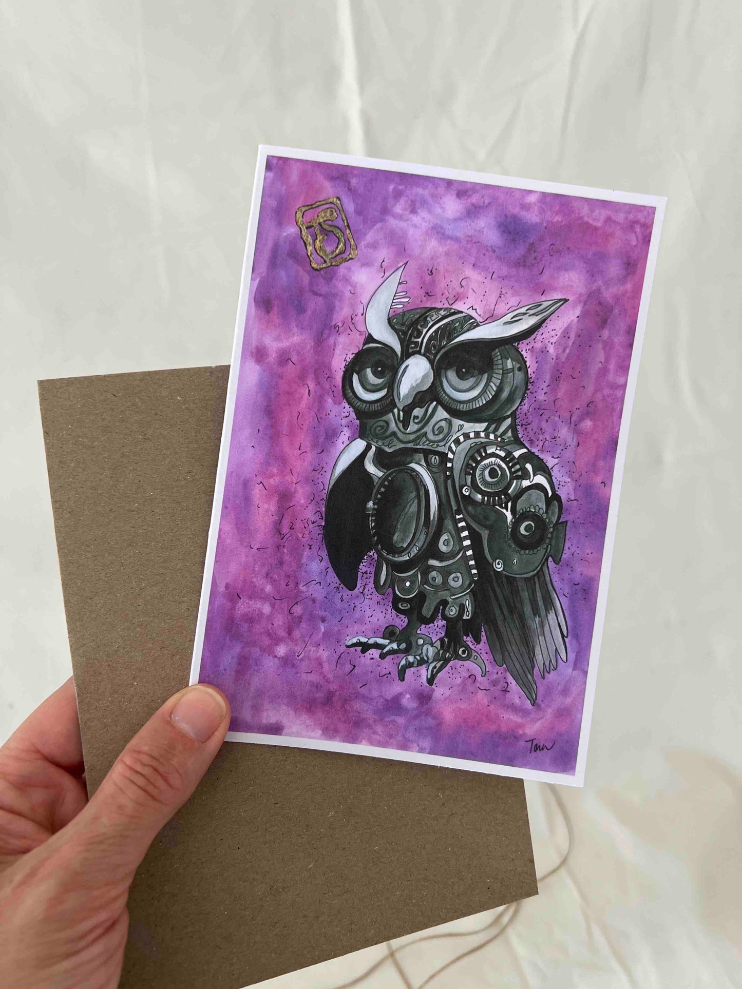 Steam Punk Owl Greeting Card