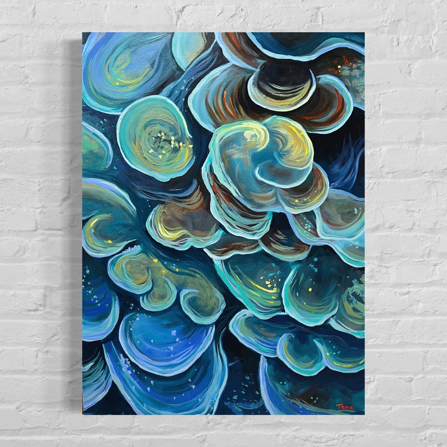 Underwater Coral (Apatite Blue) Acrylic Painting