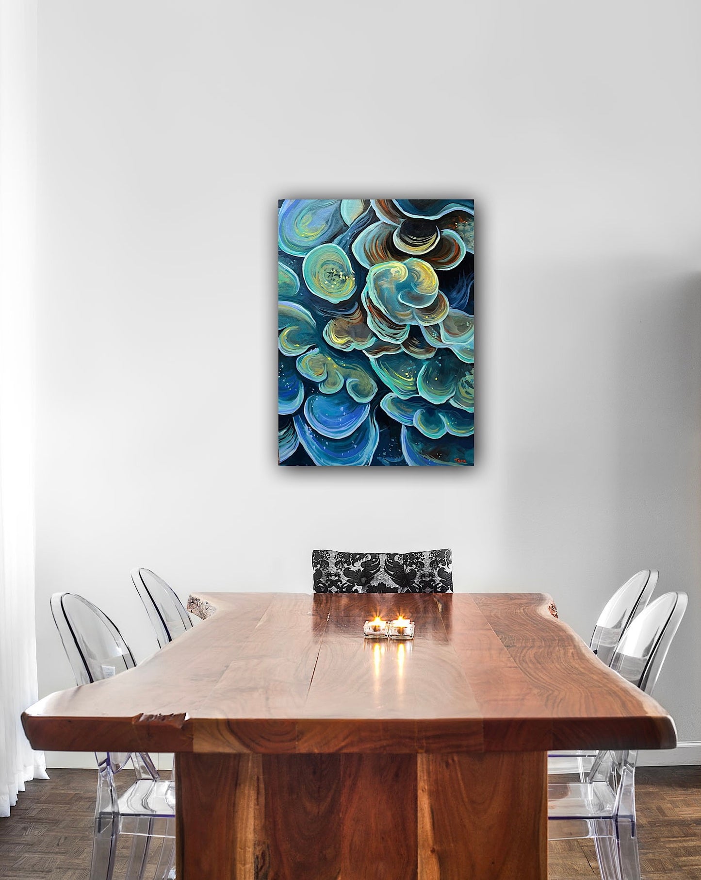 Underwater Coral (Apatite Blue) Acrylic Painting