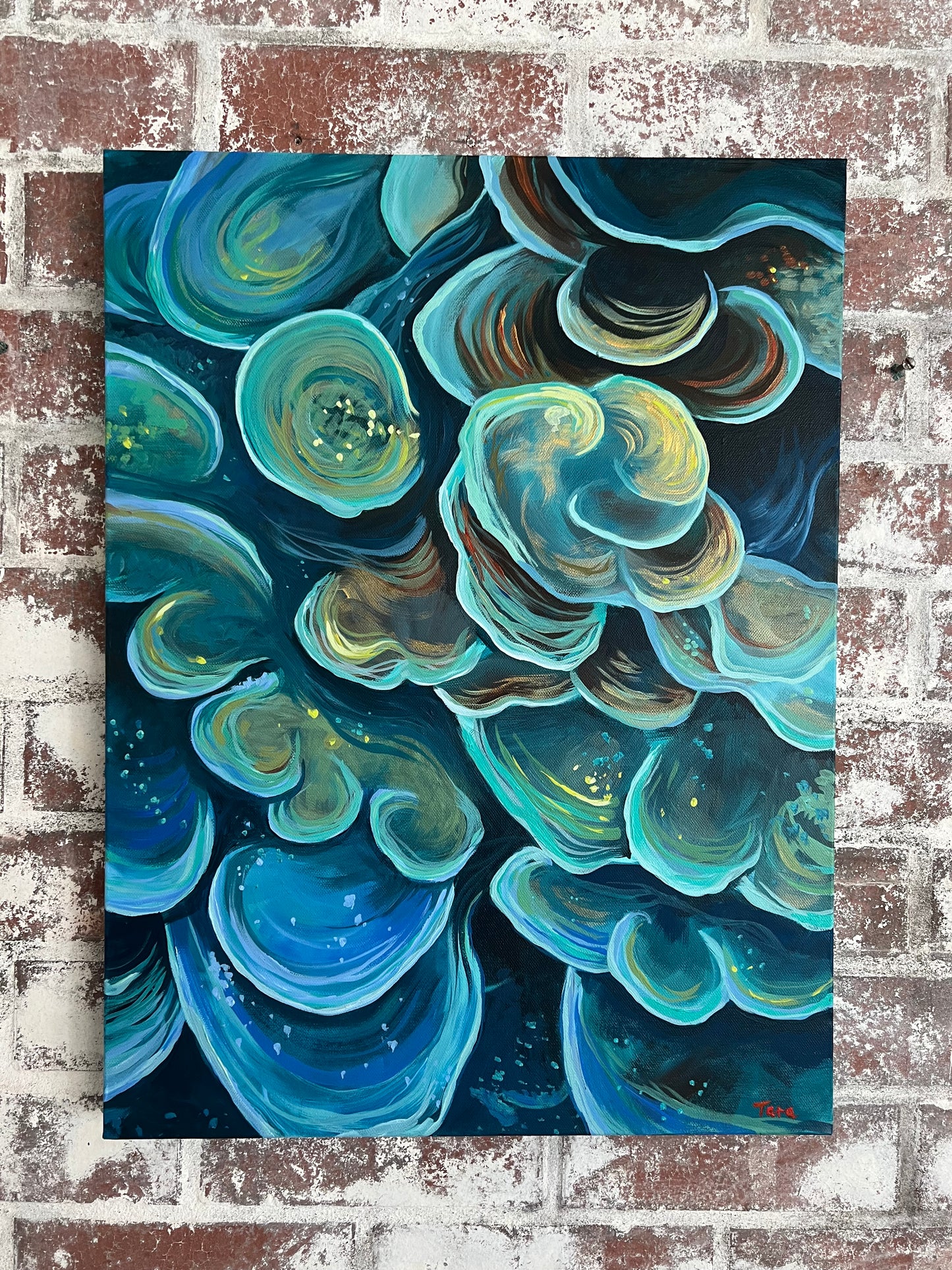 Underwater Coral (Apatite Blue) Acrylic Painting